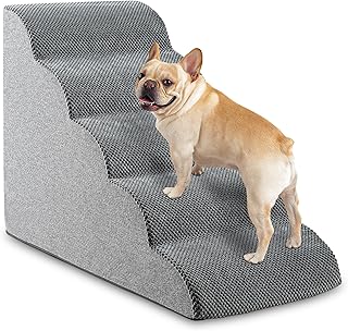 5-Step Foam Dog and Cat Ramp for High Beds and Couches