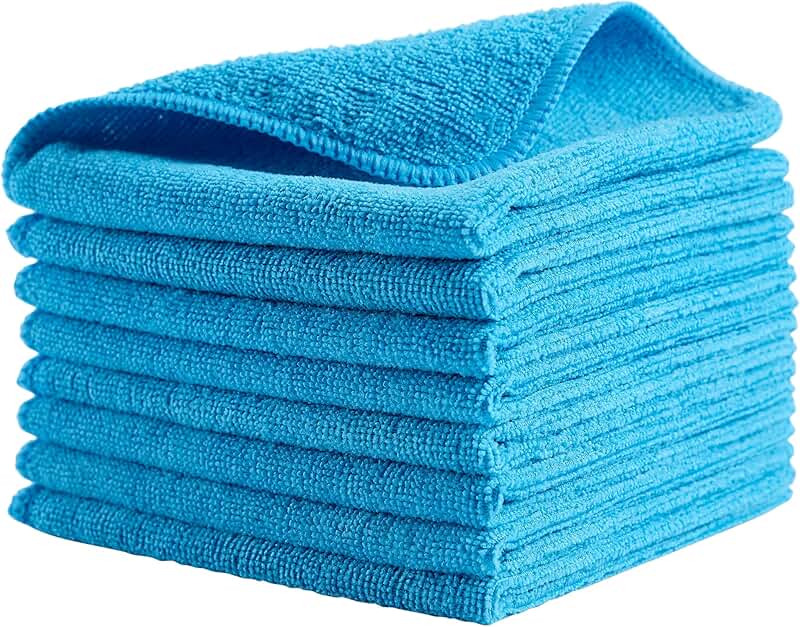 Blue Recycled Microfiber Cloths, 16x16, 24 Pack
