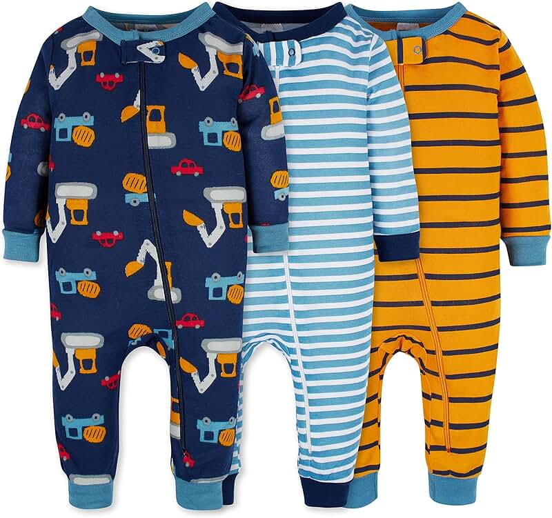 Baby boys three-pack snug fit cotton pajamas
