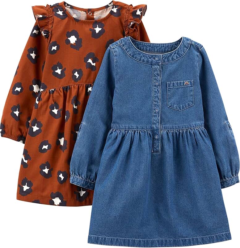 Girls' two-piece long-sleeve dress set