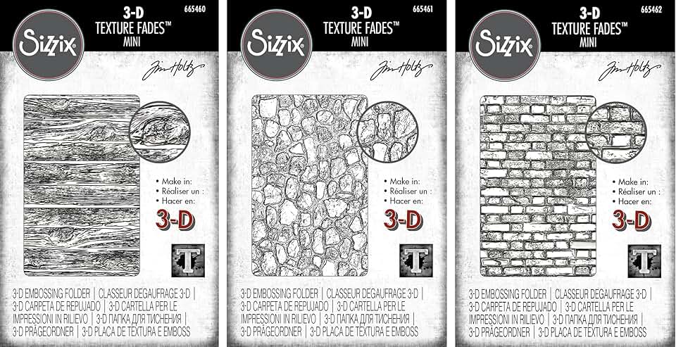 3D Texture Fades Embossing Folder Bundle