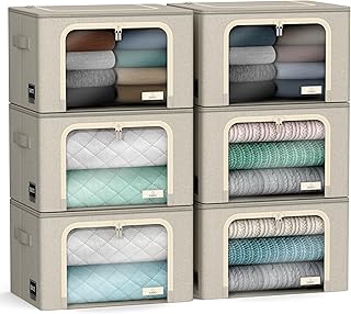 Stackable Foldable Storage Bins with Clear Window