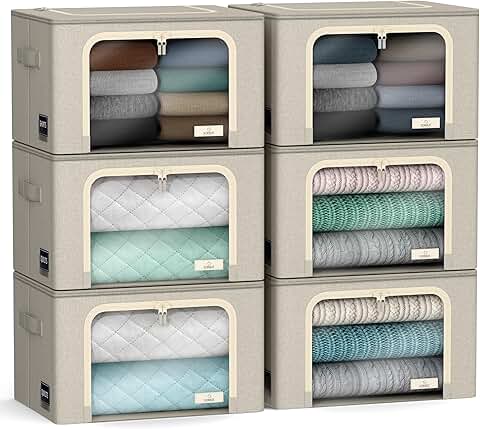 Stackable Foldable Storage Bins with Clear Window
