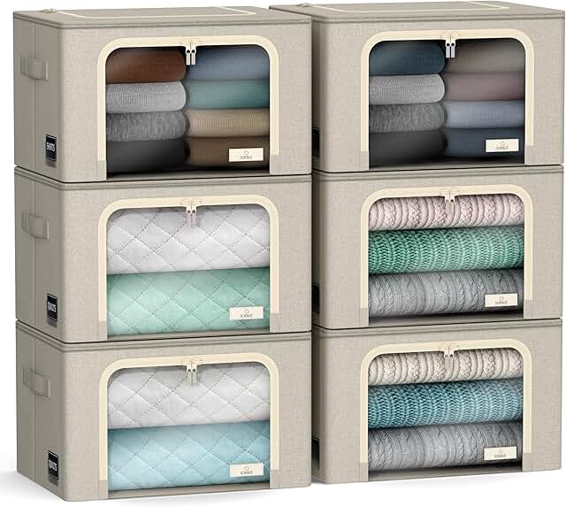 Stackable Foldable Storage Bins with Clear Window