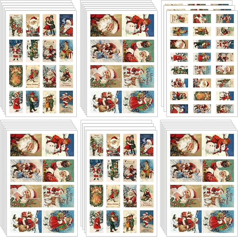 Christmas Decoupage Paper Pack with Vintage Images