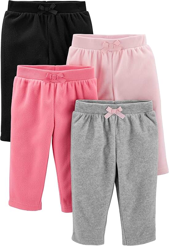 Baby Girls' Four Fleece Pants Pack