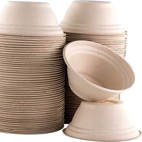 Bulk 50 Pack Biodegradable Pet Bowls for Food and Water