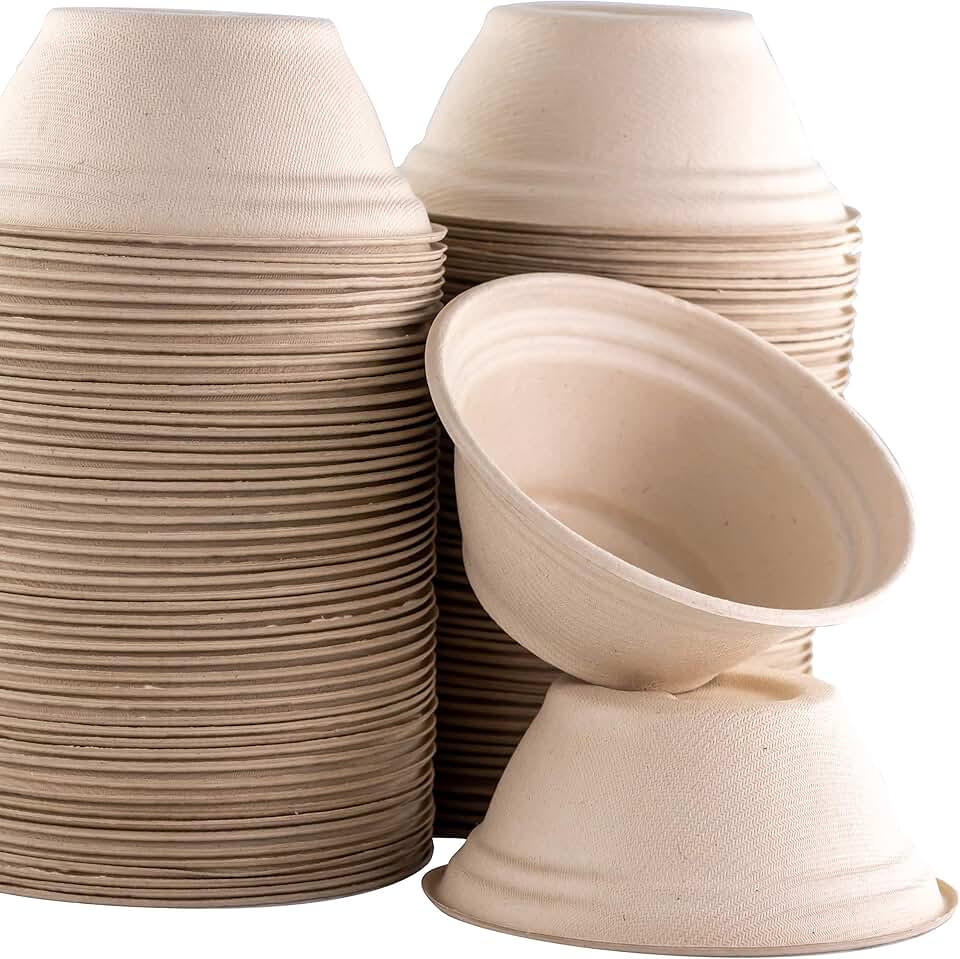 Bulk 50 Pack Biodegradable Pet Bowls for Food and Water