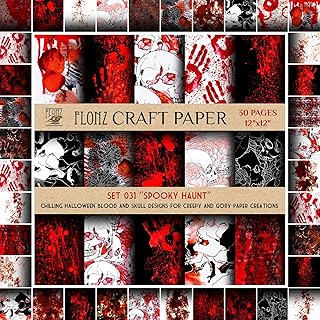 Spooky Halloween Scrapbook Paper, 30 Pages, 12"x12"