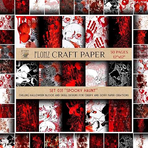 Spooky Halloween Scrapbook Paper, 30 Pages, 12"x12"