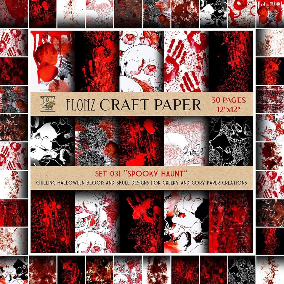 Spooky Halloween Scrapbook Paper, 30 Pages, 12"x12"