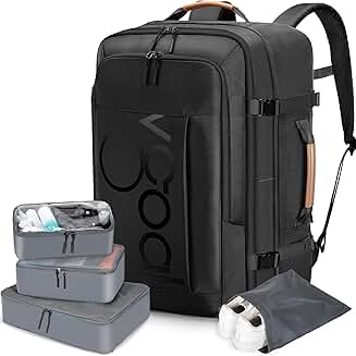40L Expandable Carry-On Backpack with 4 Packing Cubes