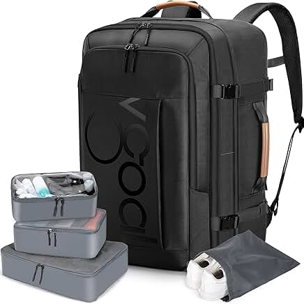 40L Expandable Carry-On Backpack with 4 Packing Cubes