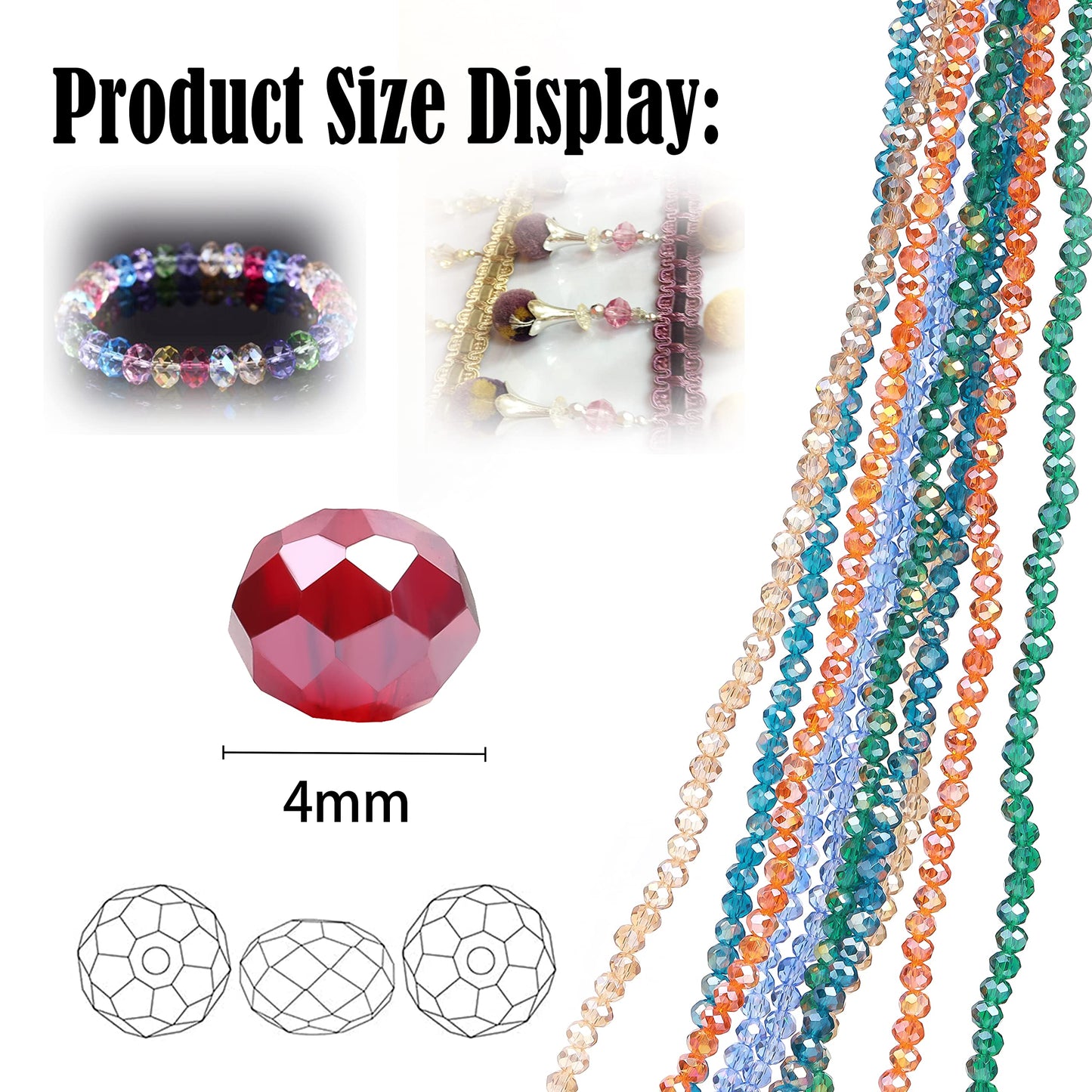 10 Strands 4mm Crystal Beads for Jewelry Making