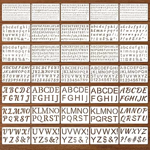 70-Piece Reusable Letter and Number Stencil Set for Crafts