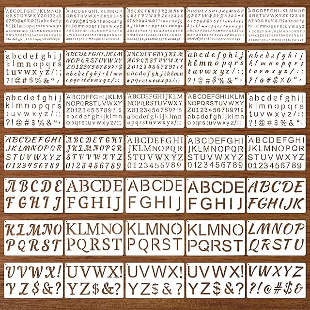 70-Piece Reusable Letter and Number Stencil Set for Crafts