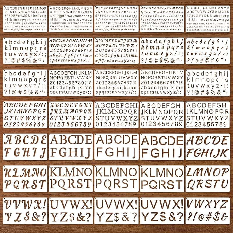70-Piece Reusable Letter and Number Stencil Set for Crafts