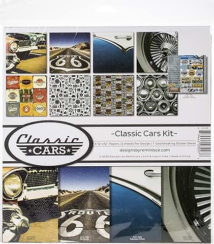 Reminisce Classic Cars Scrapbook Kit in Multiple Colors