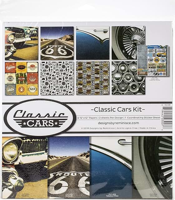 Reminisce Classic Cars Scrapbook Kit in Multiple Colors