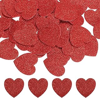 Red 1.8x1.8 inch Heart Foam Stickers, 100 pieces