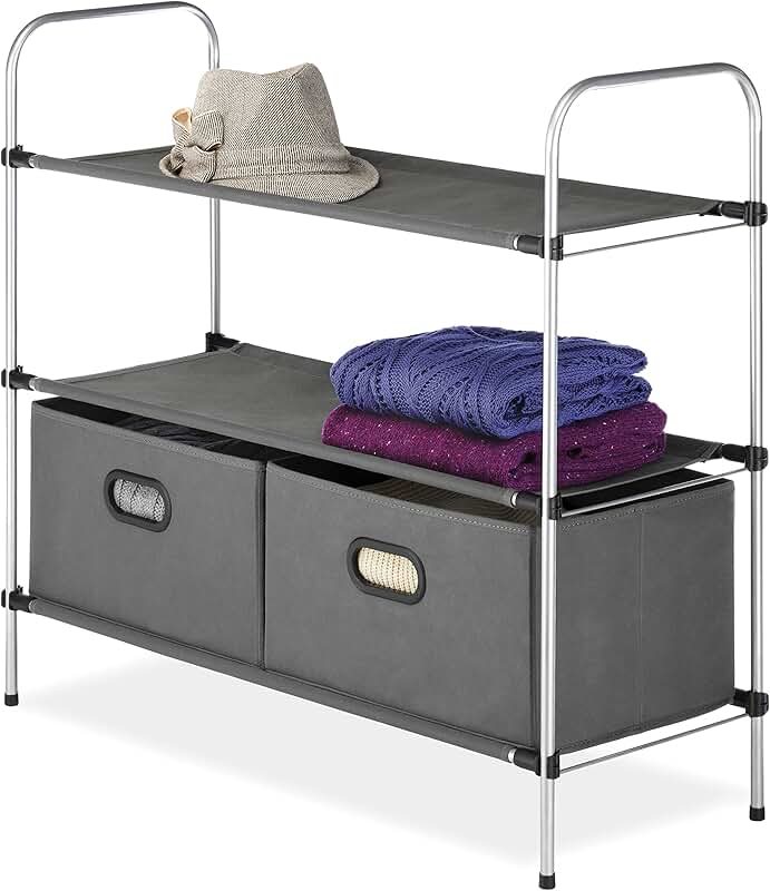 Portable Closet Shelves and Drawers for Organization