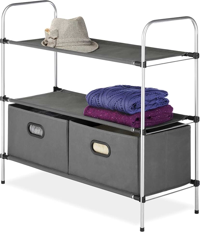 Portable Closet Shelves and Drawers for Organization