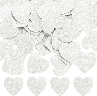 White 1.8"x1.8" Heart Foam Stickers, 100 Pieces