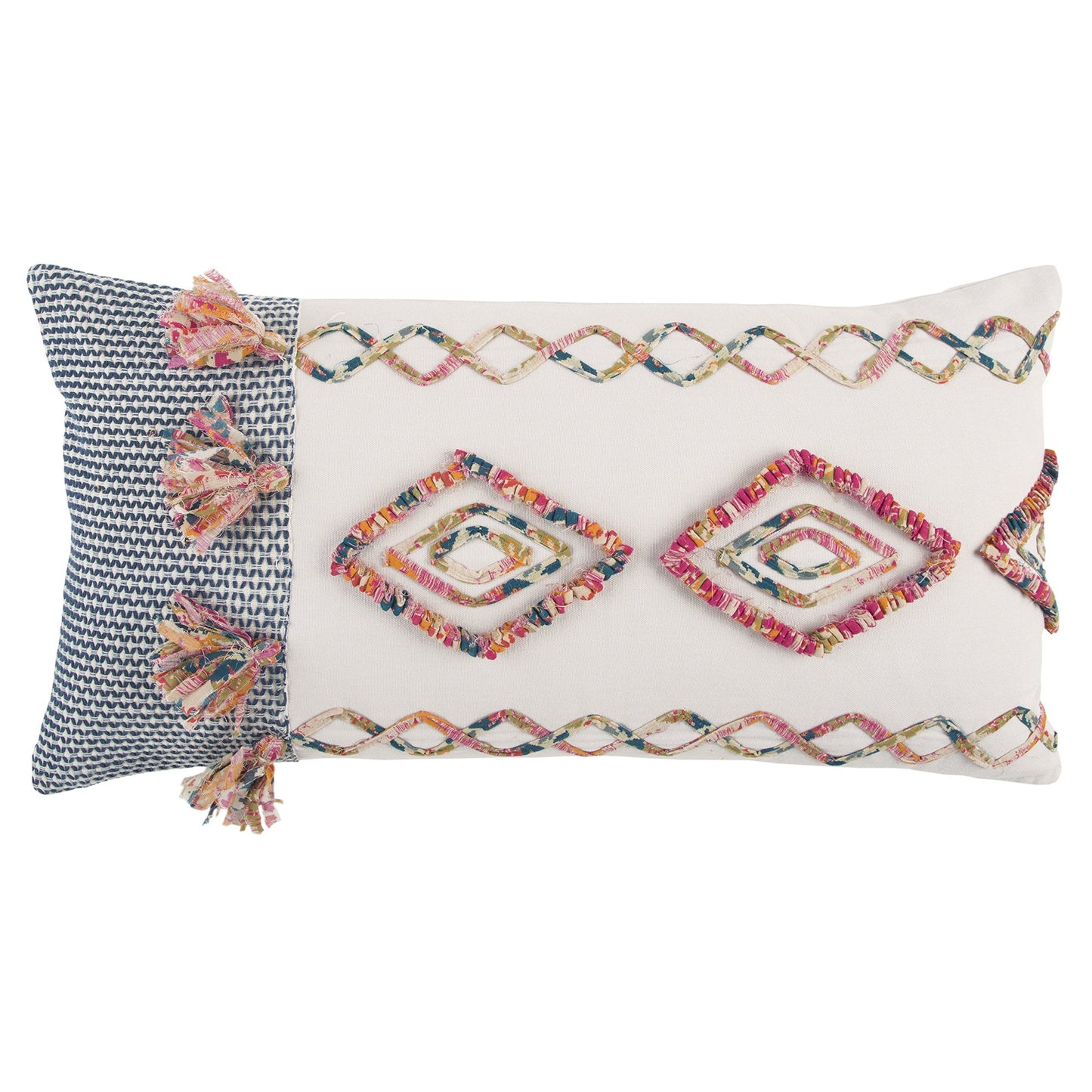 T13112 Decorative Pillow, 14" x 26", Pink/Multi