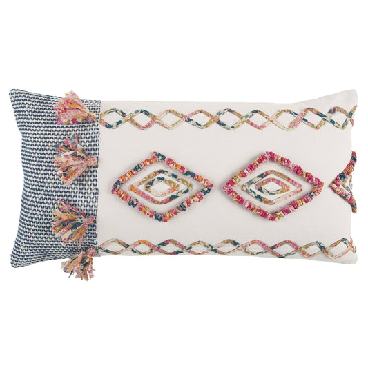 T13112 Decorative Pillow, 14" x 26", Pink/Multi