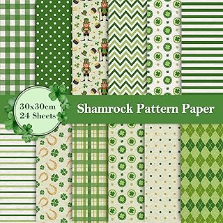 12 St. Patrick's Day Pattern Paper Sheets, 30x30cm