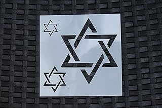 Reusable Clear Plastic Star of David Stencil for Arts and Crafts
