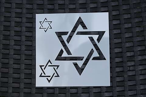 Reusable Clear Plastic Star of David Stencil for Arts and Crafts