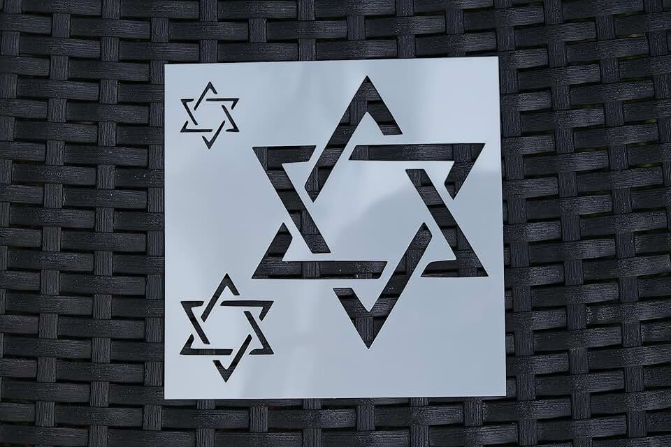 Reusable Clear Plastic Star of David Stencil for Arts and Crafts