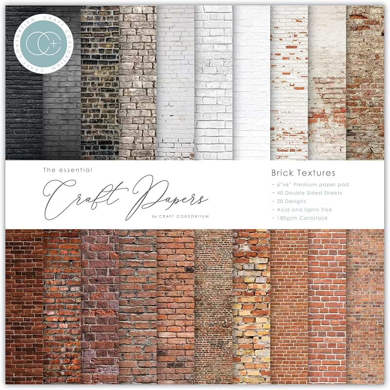 6-inch Brick Texture Paper with 20 Designs