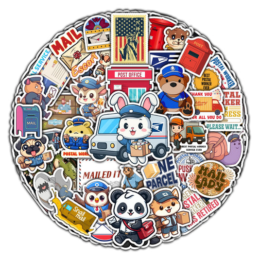 50 Waterproof Postal Worker Stickers for Mail and Packages