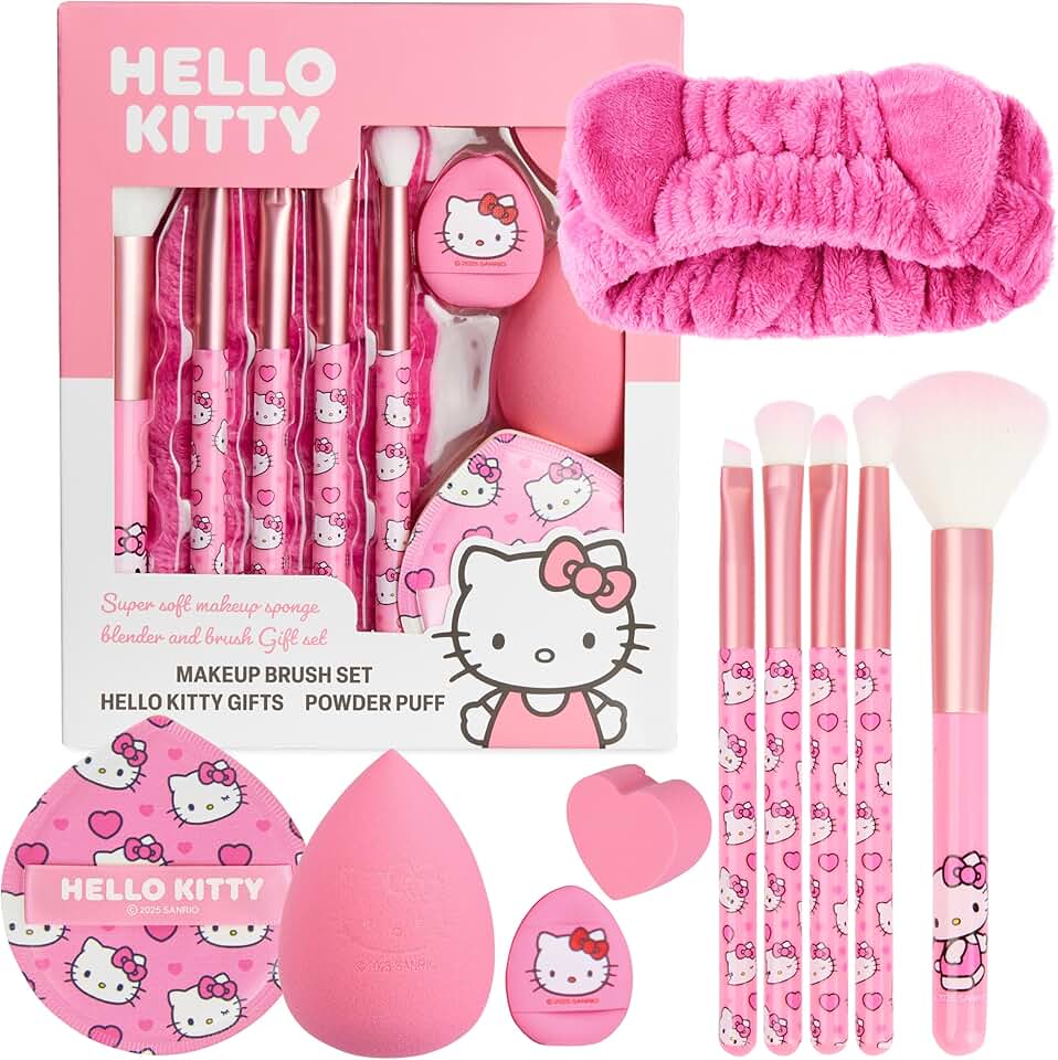 Hello Kitty Makeup Brush and Sponge Set for Girls