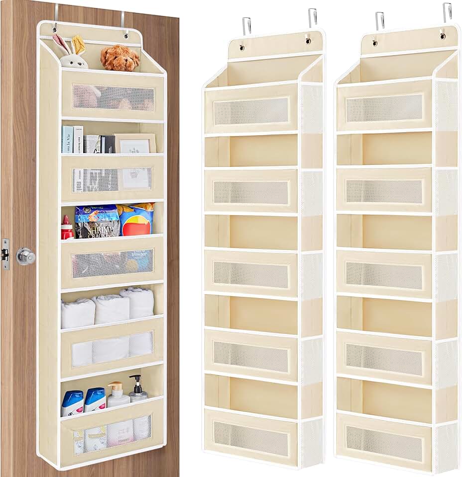 Two-Piece Over Door Storage Organizer with Five Shelves