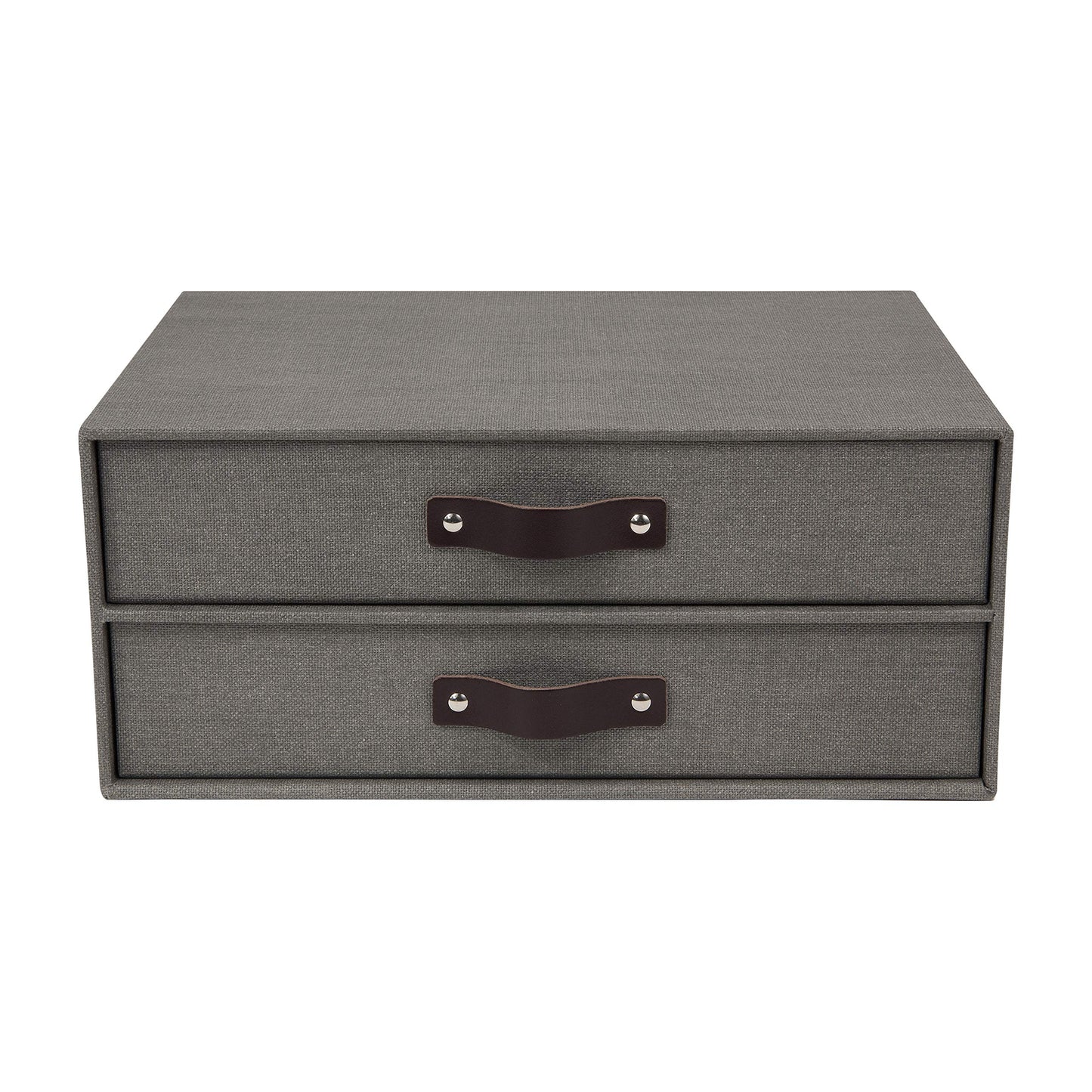2-Drawer Canvas Fiberboard Letter Document Box
