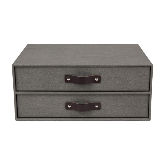 2-Drawer Canvas Fiberboard Letter Document Box