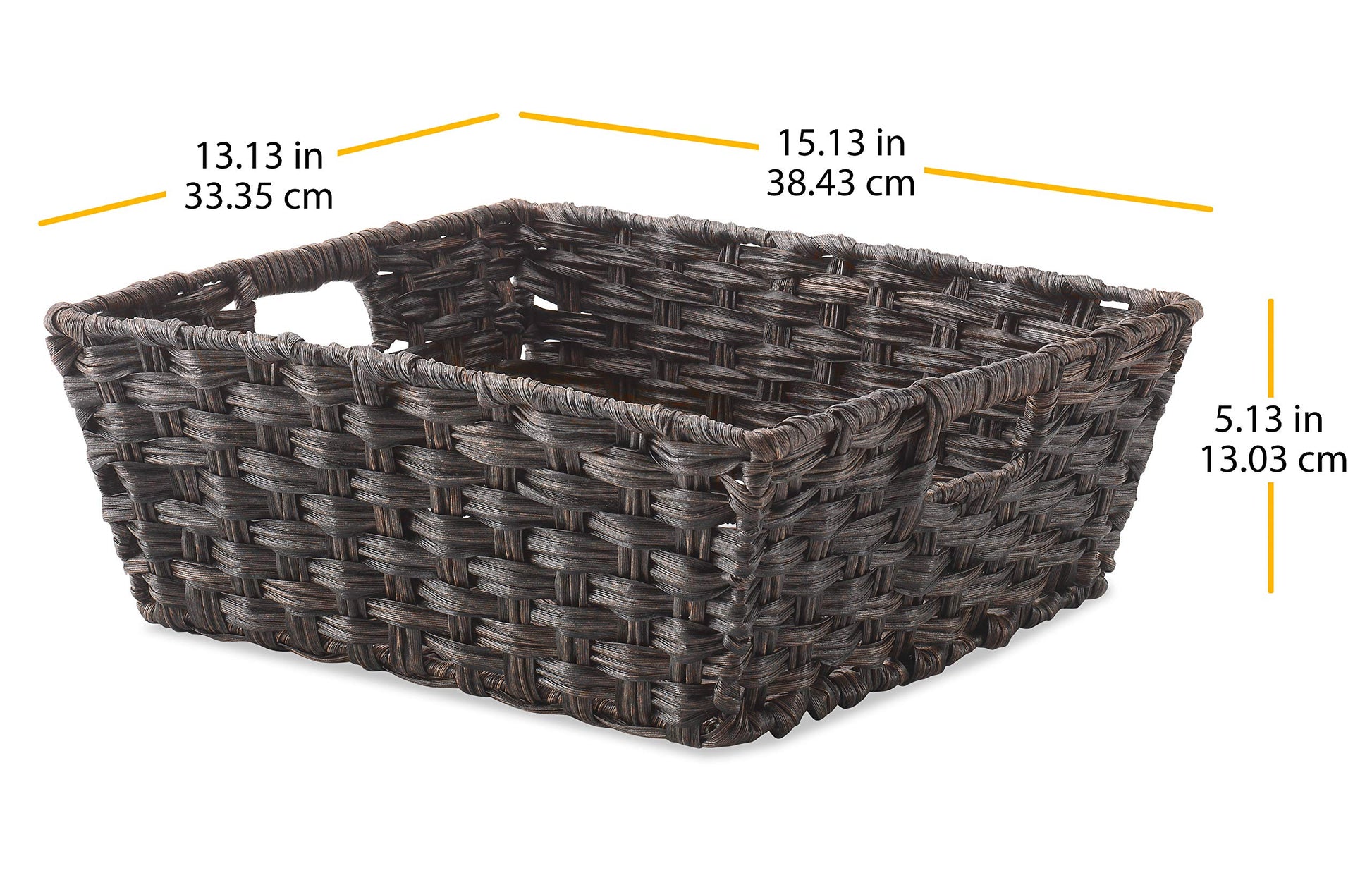 Split Rattique Shelf Tote-Driftwood, Brown