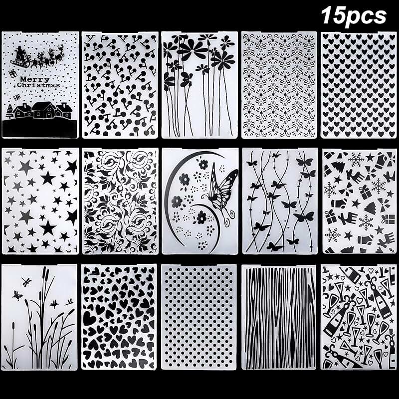 15 Embossing Folders for Paper Crafts and Decorations