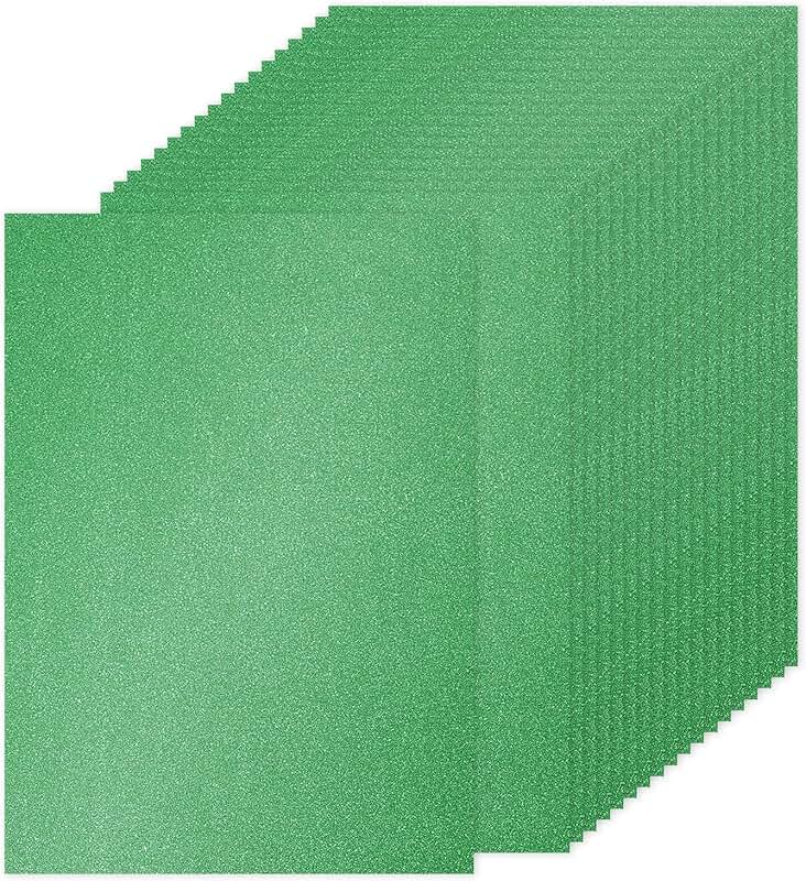 Green glitter cardstock paper, 60 sheets, A4 size