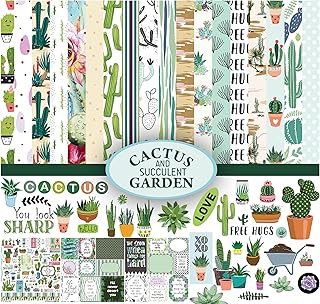 Double-Sided Cactus and Succulent Scrapbook Paper Pack