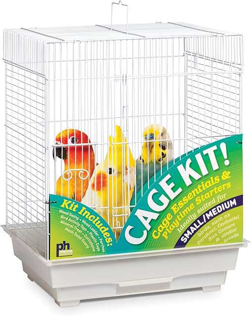 Square Roof Bird Cage Kit, White, 5/8"