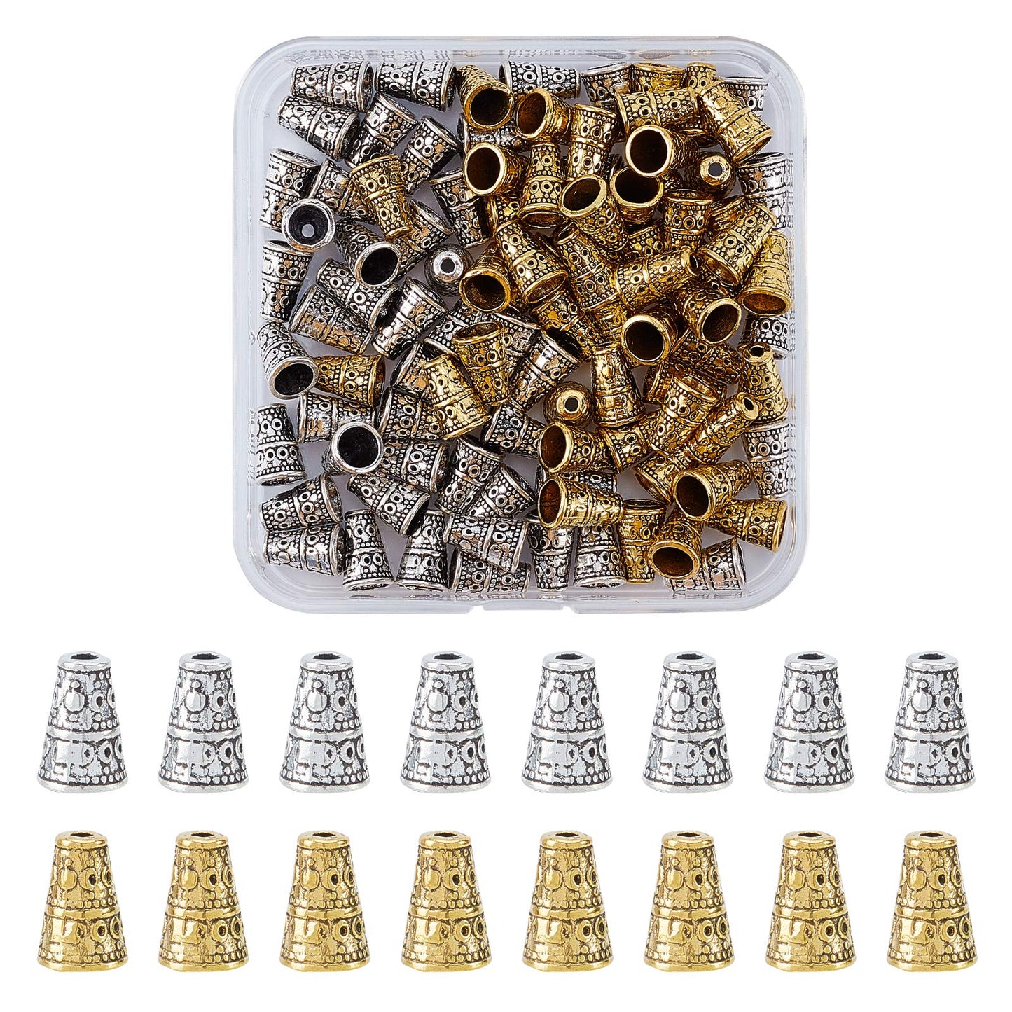 Tibetan Style Bead Cone End Caps for Jewelry Making