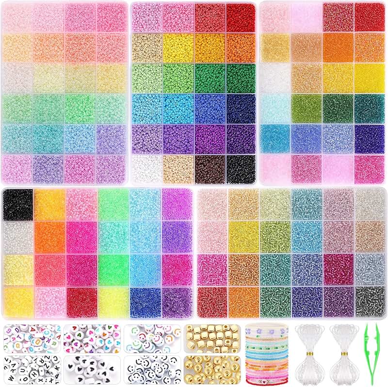 61000pcs 2mm Seed Beads for Jewelry Making and Crafts