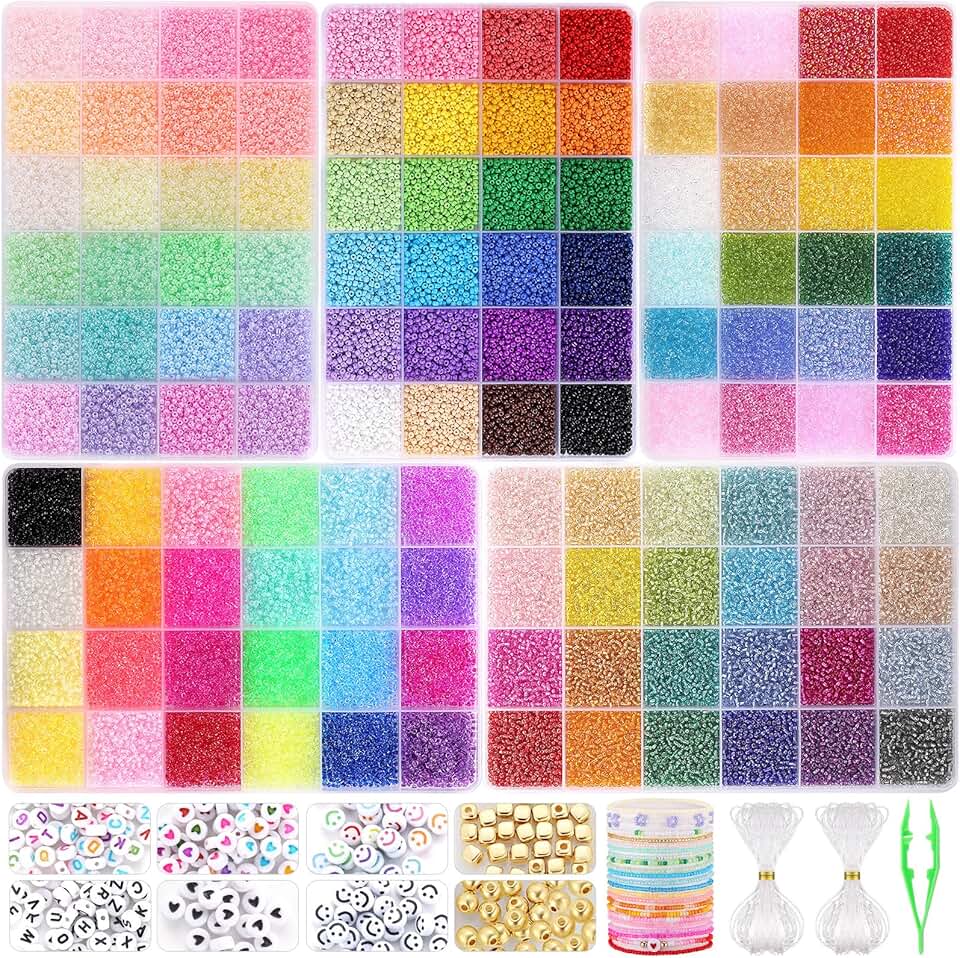 61000pcs 2mm Seed Beads for Jewelry Making and Crafts