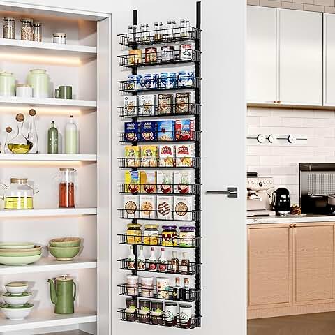 Over the Door Pantry Organizer with 12 Baskets