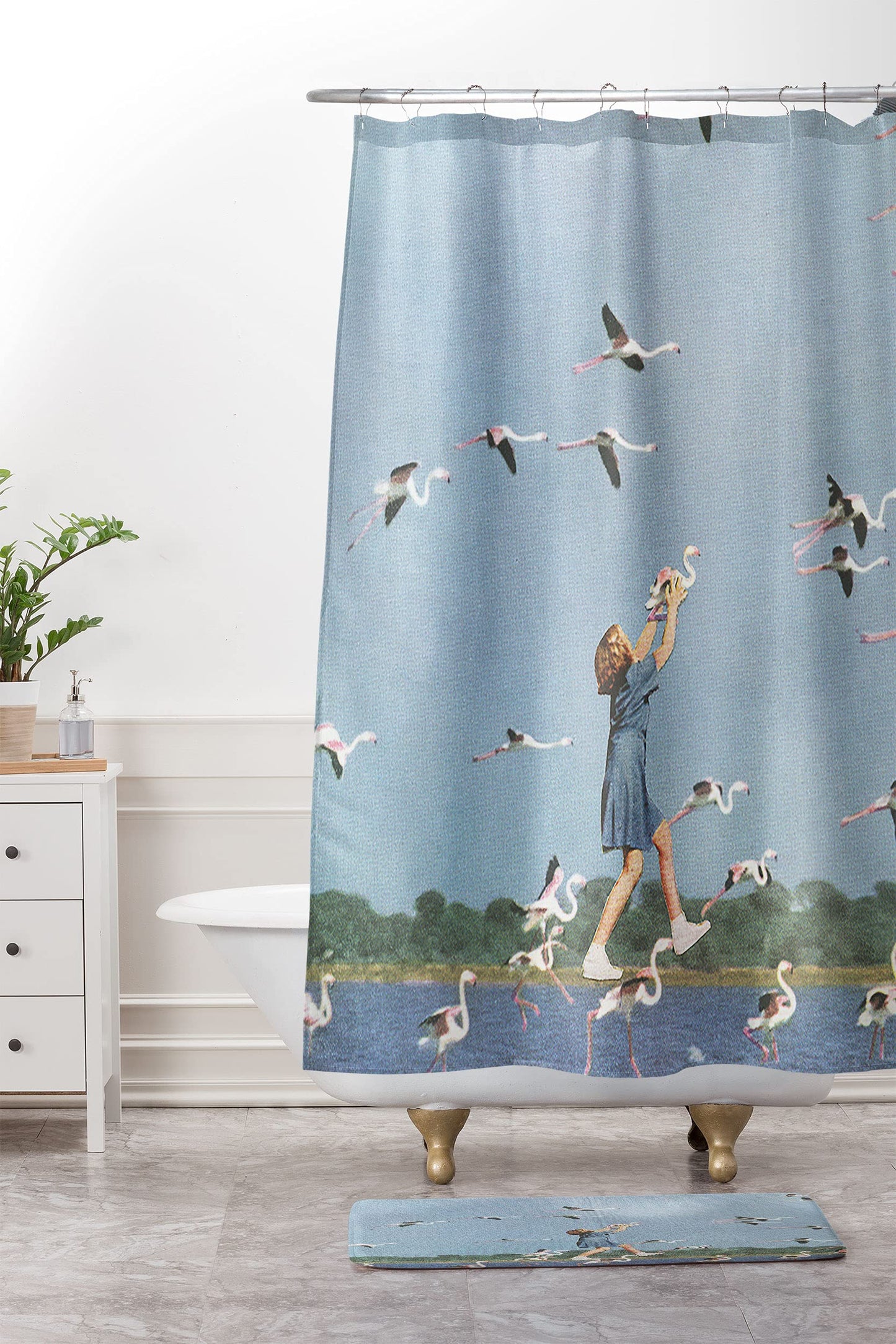2021 Bath Mat, 17" x 24", Sarah Eisenlohr Taking Flight