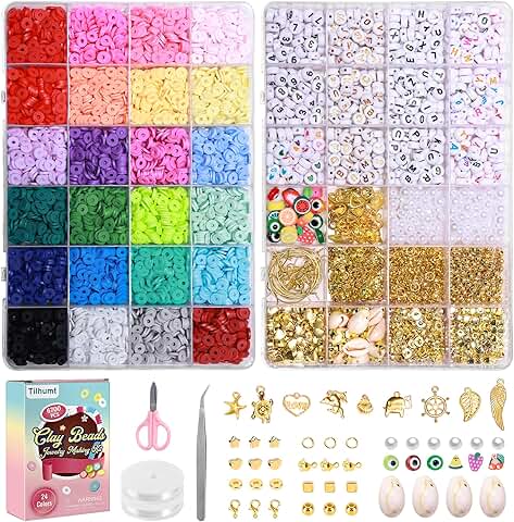 Clay Bead Bracelet Kit with 6700 Pieces in 24 Colors